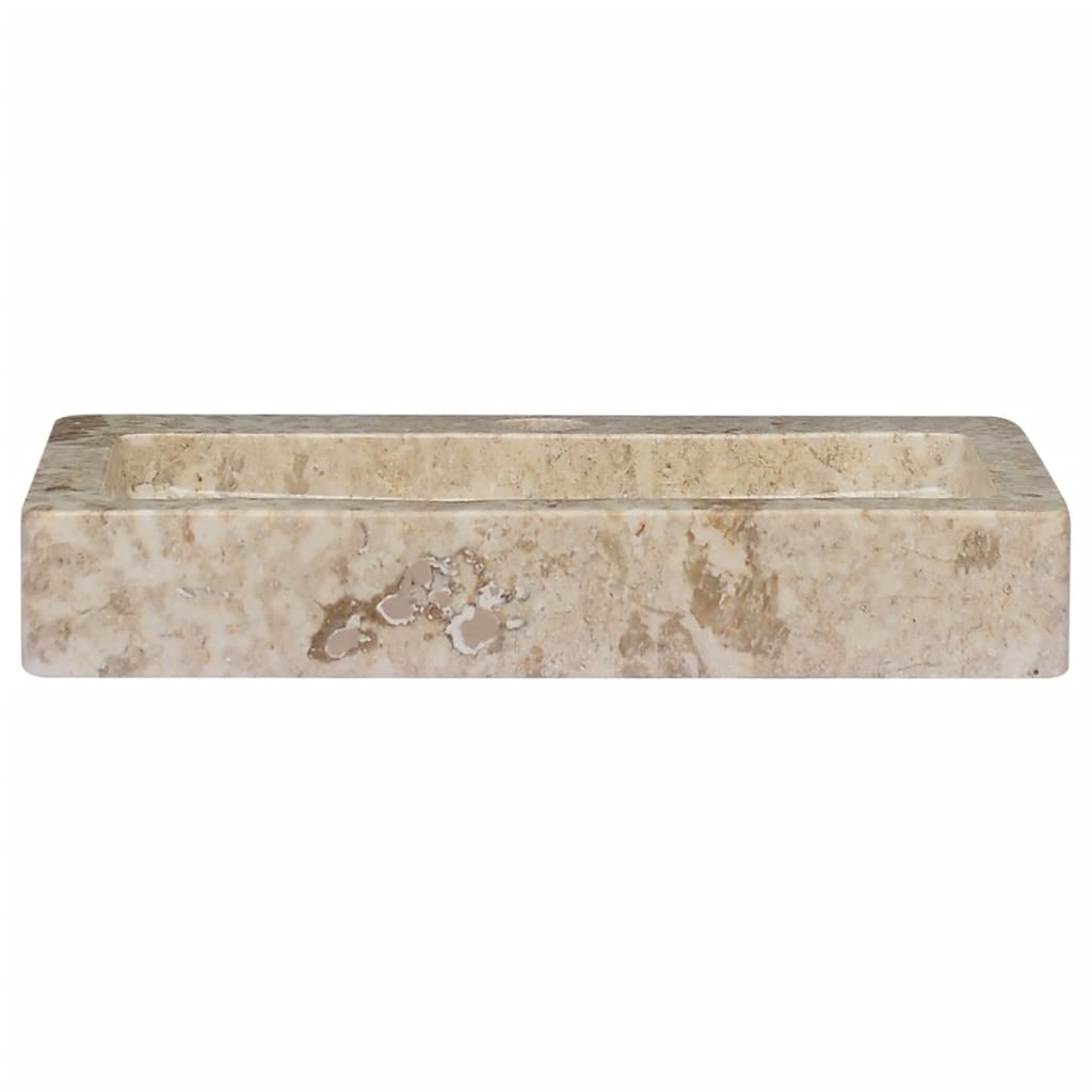 vidaXL sienas izlietne, krēmkrāsas, 38x24x6,5 cm, marmors