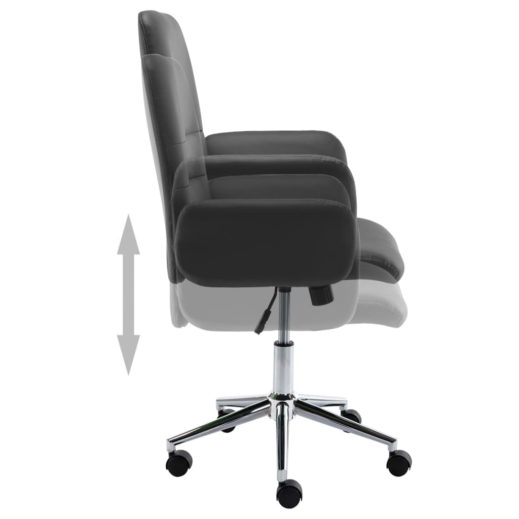 vidaXL biroja krēsls, pelēka mākslīgā āda