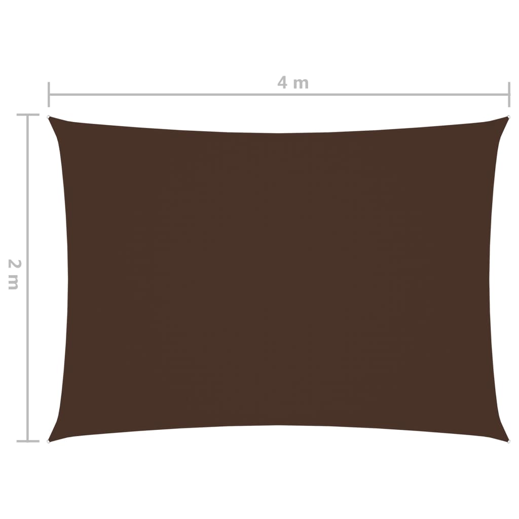 vidaXL saulessargs, 2x4 m, taisnstūra forma, brūns oksforda audums