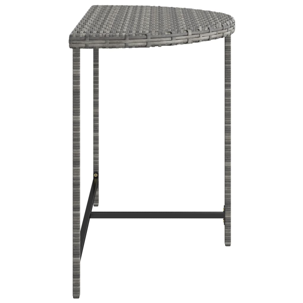 vidaXL dārza galds, 100x50x75 cm, pelēka PE rotangpalma