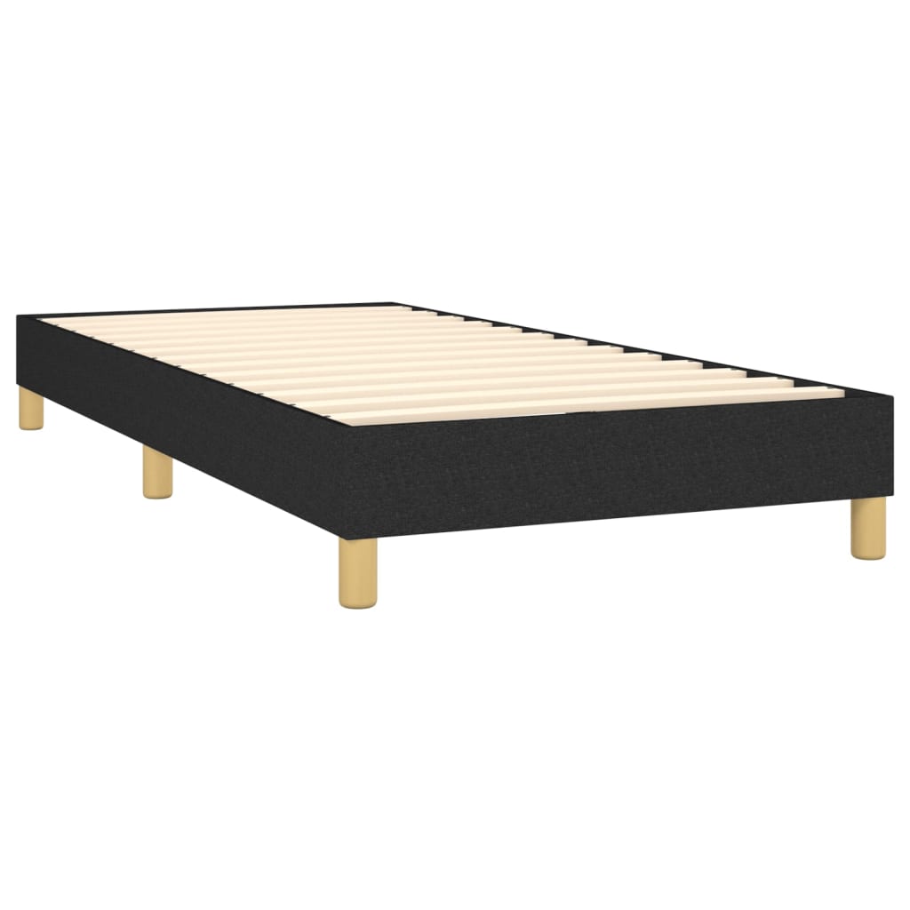 vidaXL atsperu gulta ar matraci, LED, melns audums, 100x200 cm