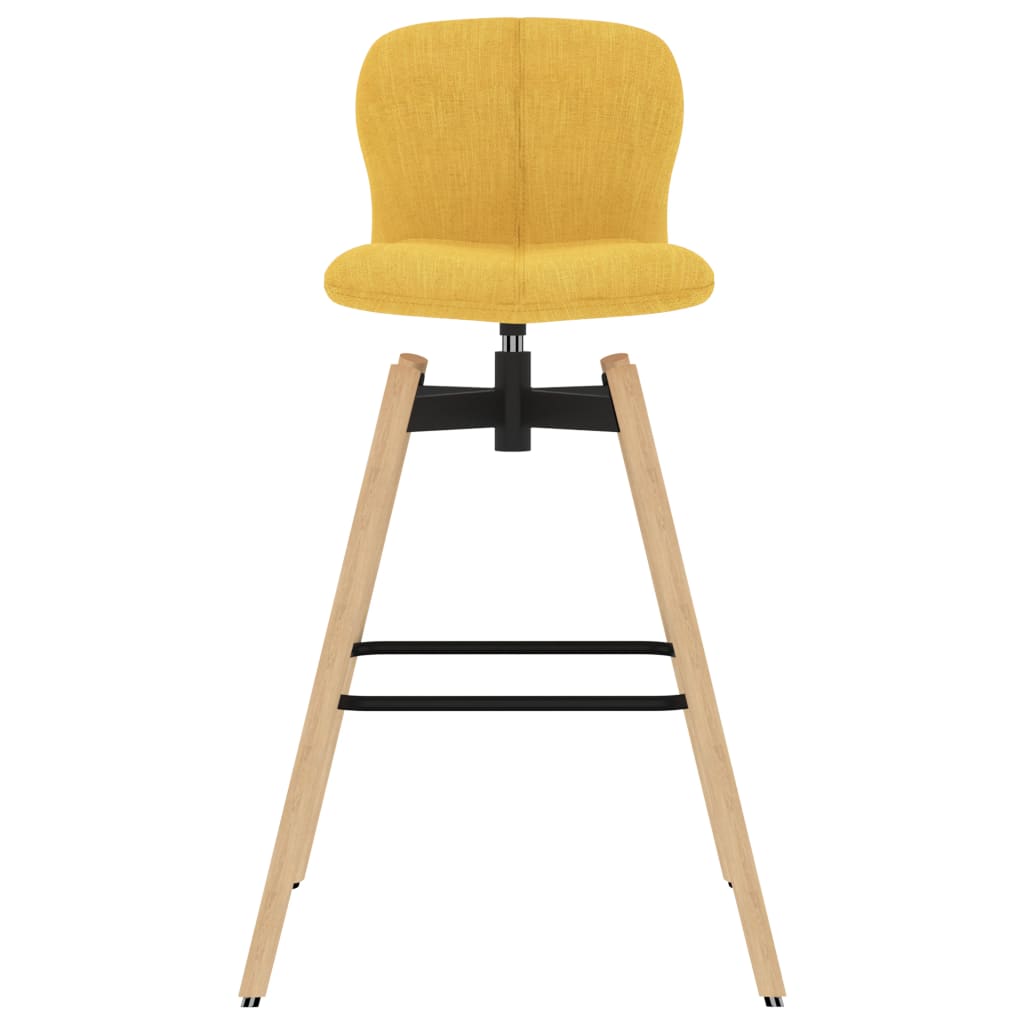 vidaXL grozāmi bāra krēsli, 2 gab., dzeltens audums