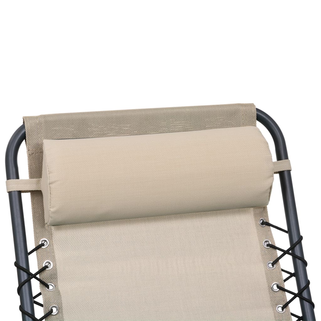 vidaXL pludmales krēsla galvas balsts, 40x7,5x15 cm, krēmkrāsas