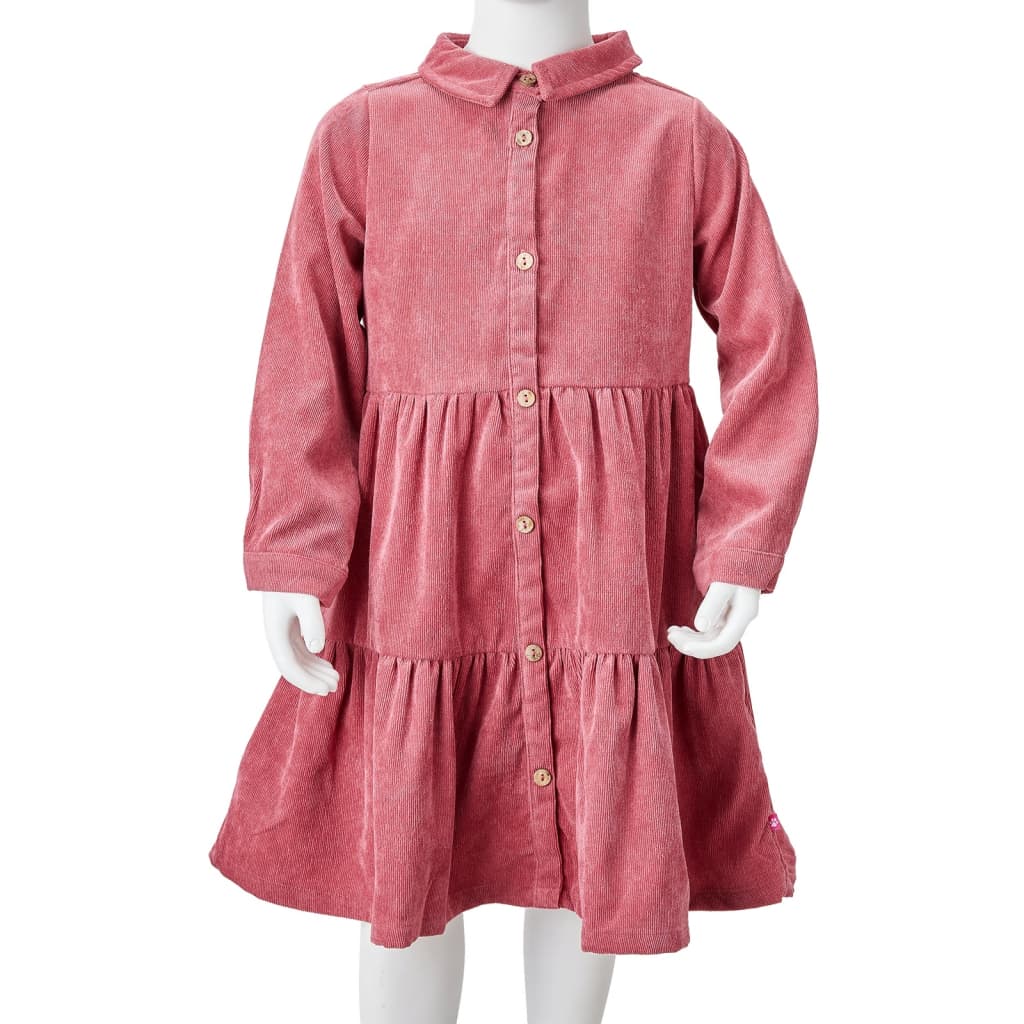 Bērnu kleita ar garām piedurknēm, velvets, vecrozā, 92