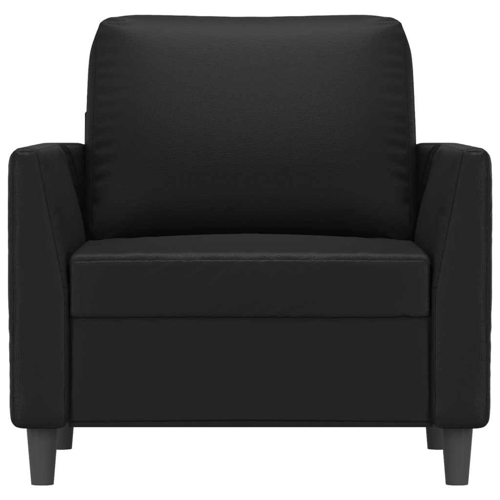 vidaXL atpūtas krēsls, melns, 60 cm, mākslīgā āda