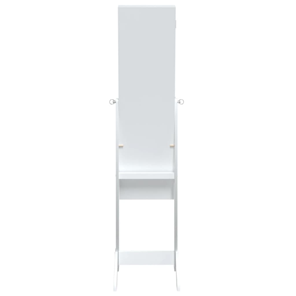vidaXL grīdas spogulis ar LED, balts, 34x37x146 cm
