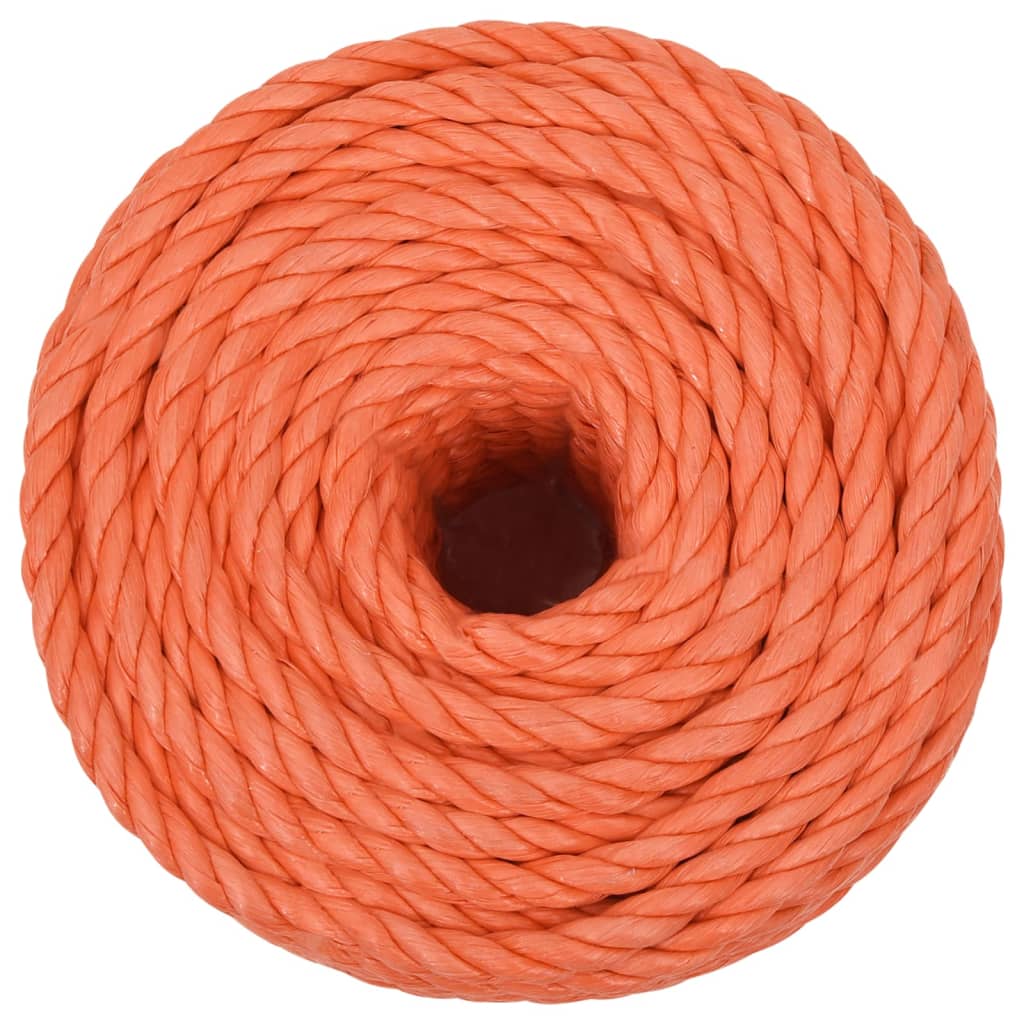 vidaXL darba virve, oranža, 10 mm, 25 m, polipropilēns