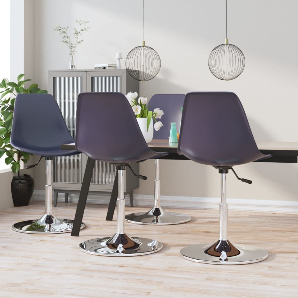 vidaXL grozāmi virtuves krēsli, 4 gab., violeta plastmasa