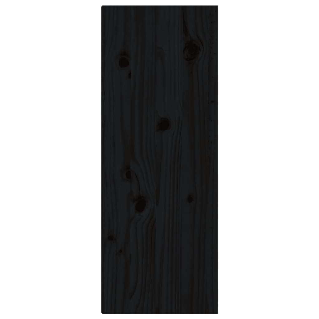 vidaXL sienas skapīši, 2 gab., melni, 30x30x80 cm, priedes masīvkoks