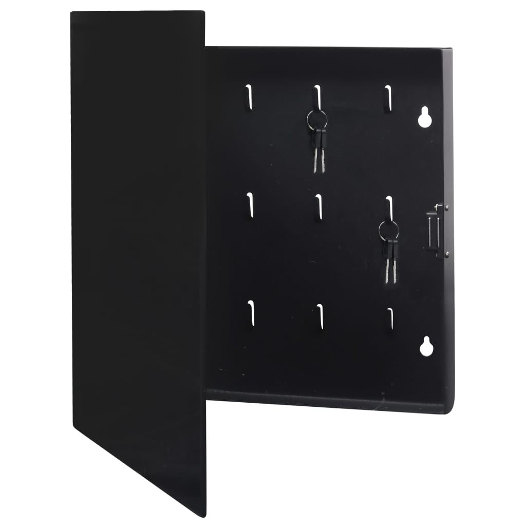 vidaXL atslēgu skapītis ar magnētisku tāfeli, melns, 35x35x5,5 cm