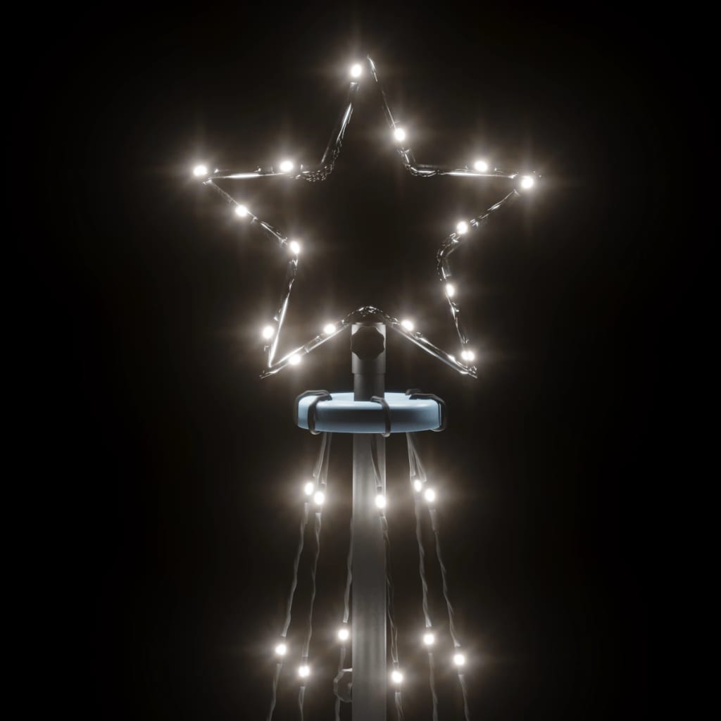 vidaXL Ziemassvētku egle, 108 vēsi baltas LED lampiņas, 70x180 cm