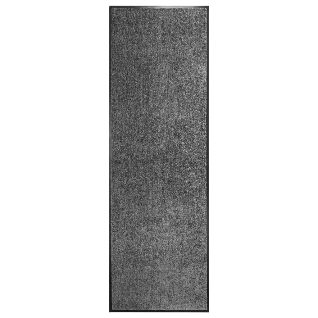 vidaXL durvju paklājs, mazgājams, antracītpelēks, 60x180 cm