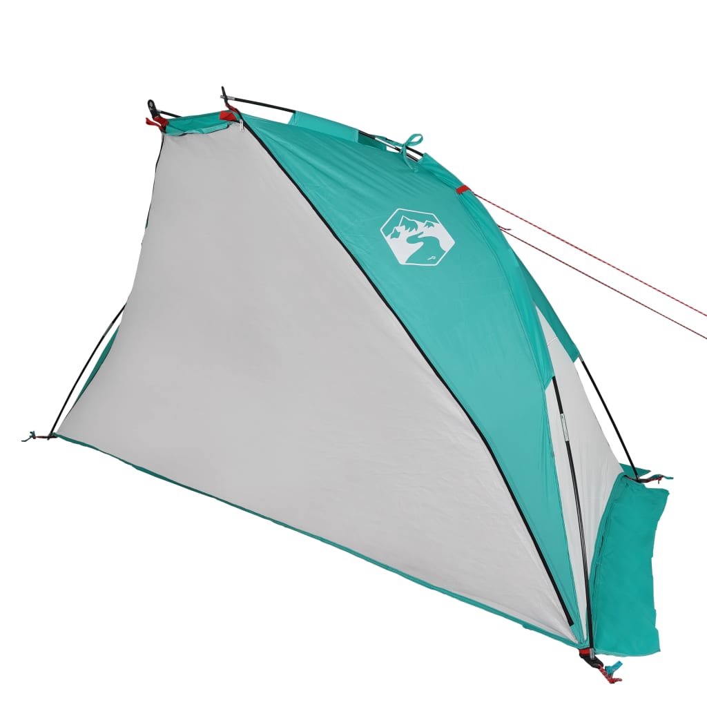 vidaXL pludmales telts, zaļa, 268x223x125 cm, 185T, tafts