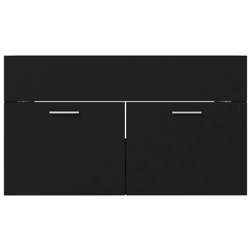 vidaXL izlietnes skapītis, melns, 80x38,5x46 cm, skaidu plātne