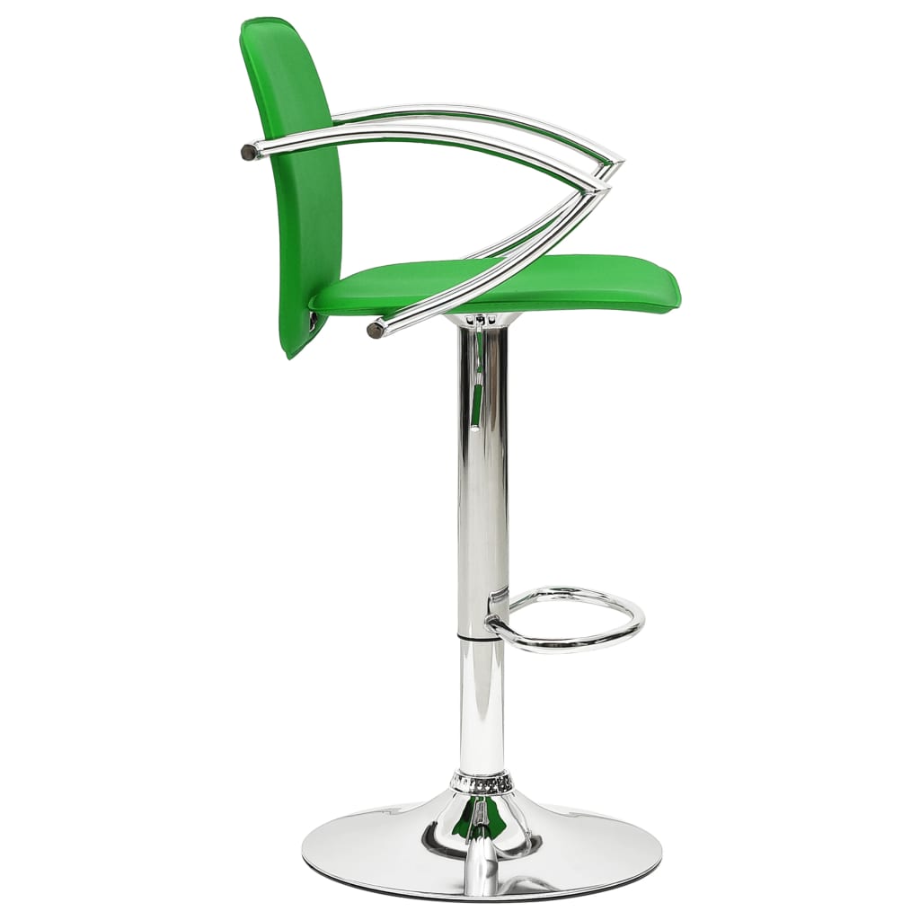 vidaXL bāra krēsli, 2 gab., zaļa mākslīgā āda