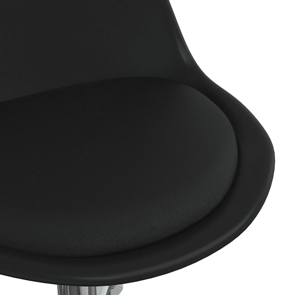 vidaXL grozāms virtuves krēsls, melna mākslīgā āda