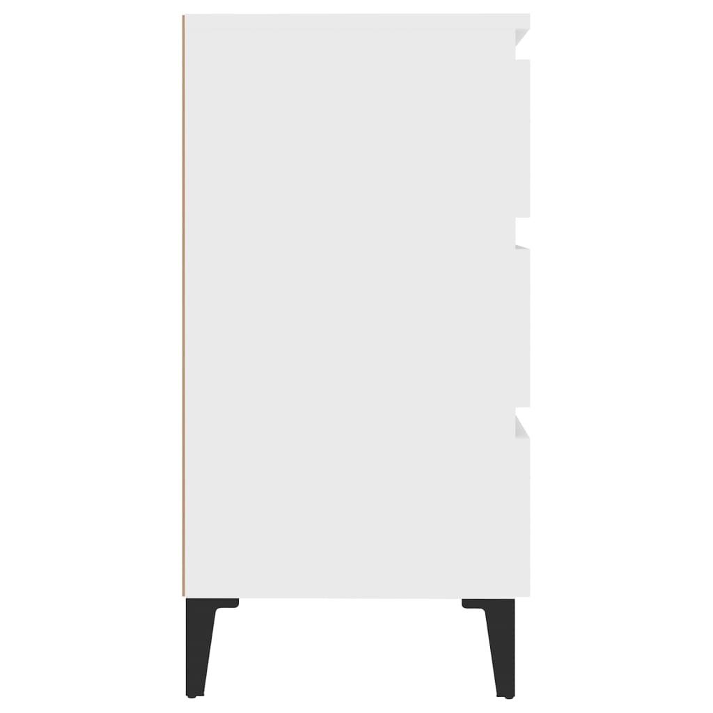 vidaXL kumode, balta, 60x35x69 cm, skaidu plāksne