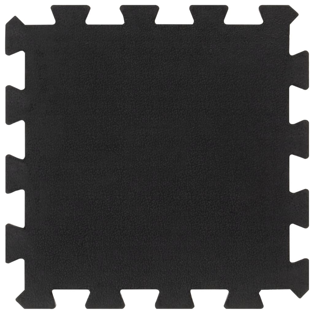 vidaXL paklājflīzes, 4 gab., melnas, 16 mm, 30x30 cm, gumija
