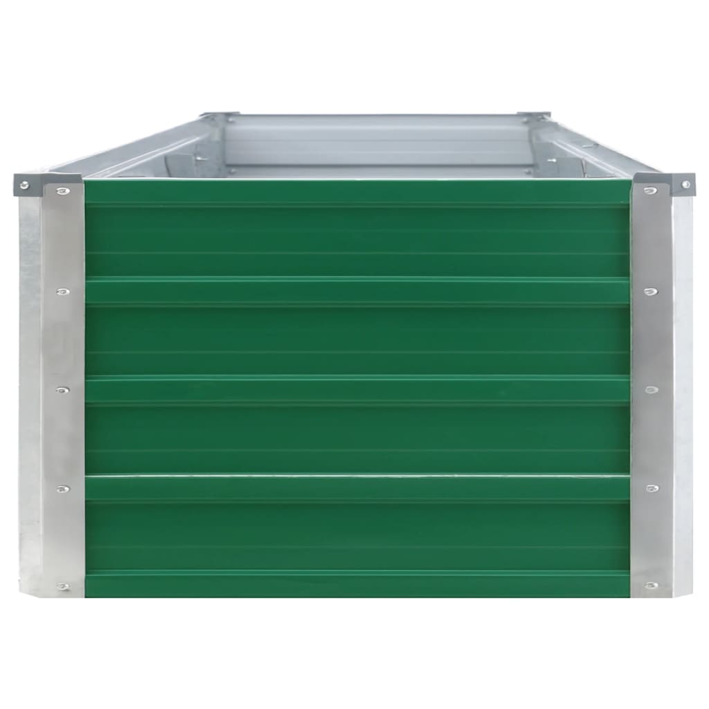 vidaXL augstā puķu kaste, cinkots tērauds, 320x40x45 cm, zaļa