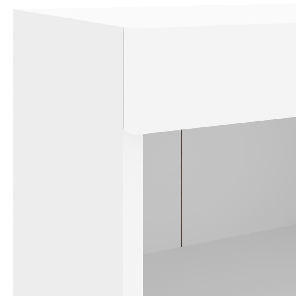 vidaXL sienas naktsskapīši ar LED, 2 gab., balti