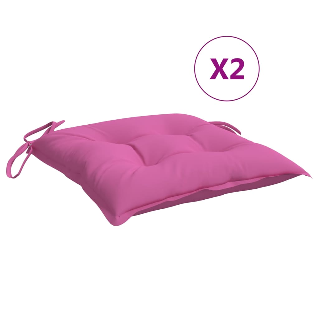 vidaXL krēslu spilveni, 2 gab., rozā, 50x50x7 cm, oksforda audums