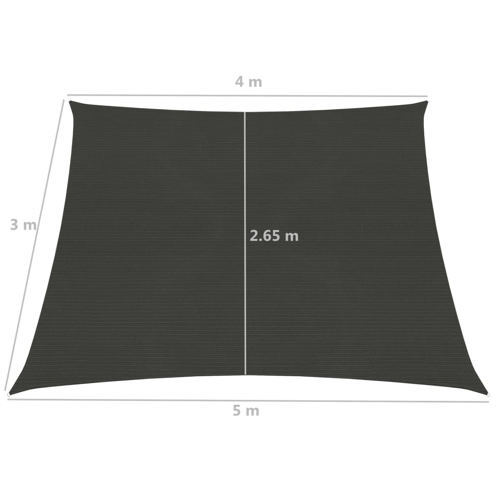 vidaXL saulessargs, 160 g/m², antracītpelēks, 4/5x3 m, HDPE
