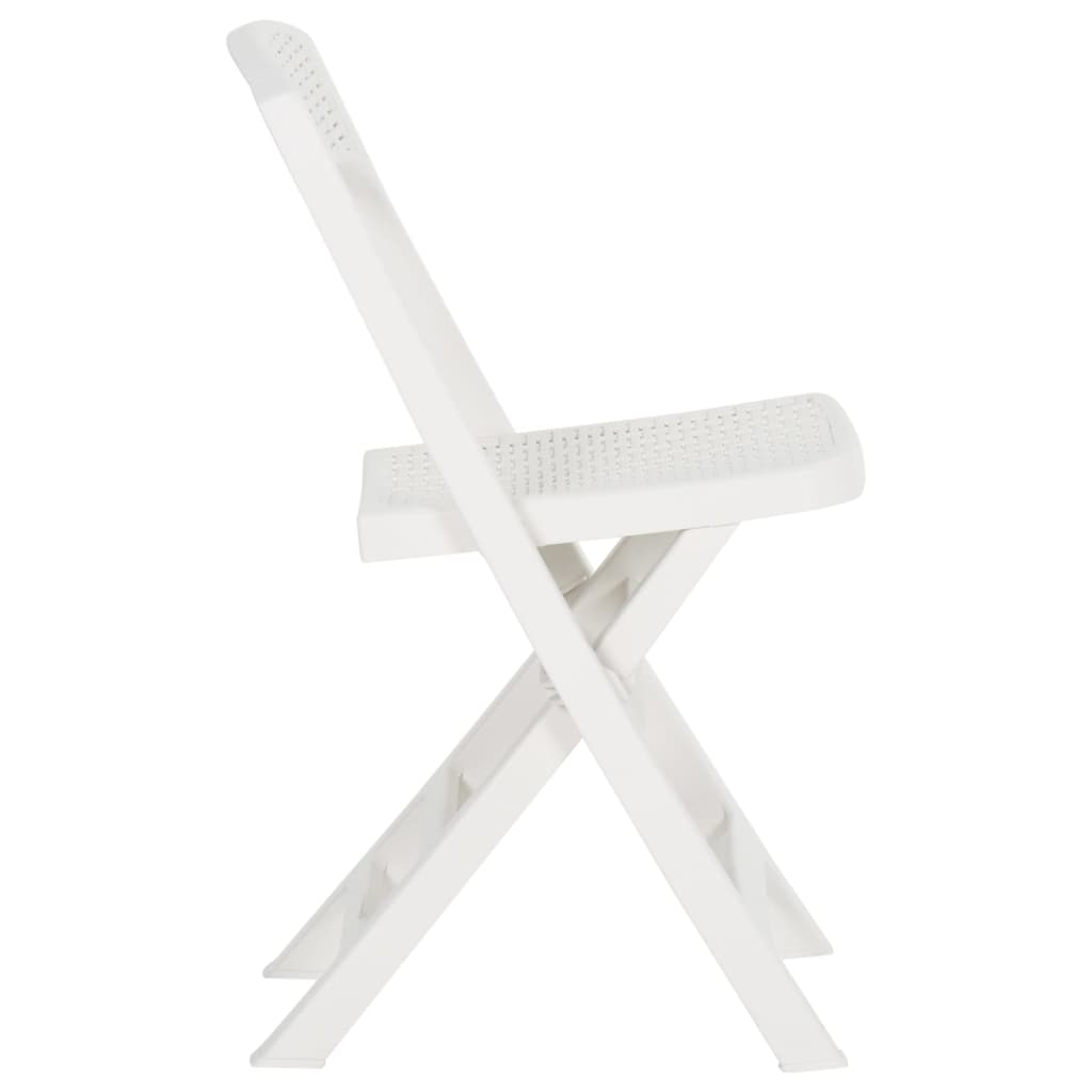 vidaXL saliekami dārza krēsli, 4 gab., balta plastmasa