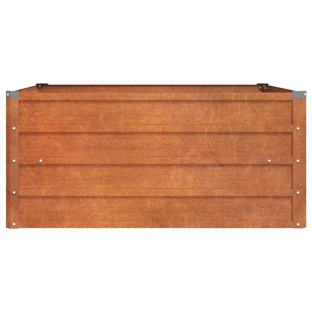 vidaXL augstā dārza puķu kaste, rūsas, 100x100x45 cm, kortena tērauds