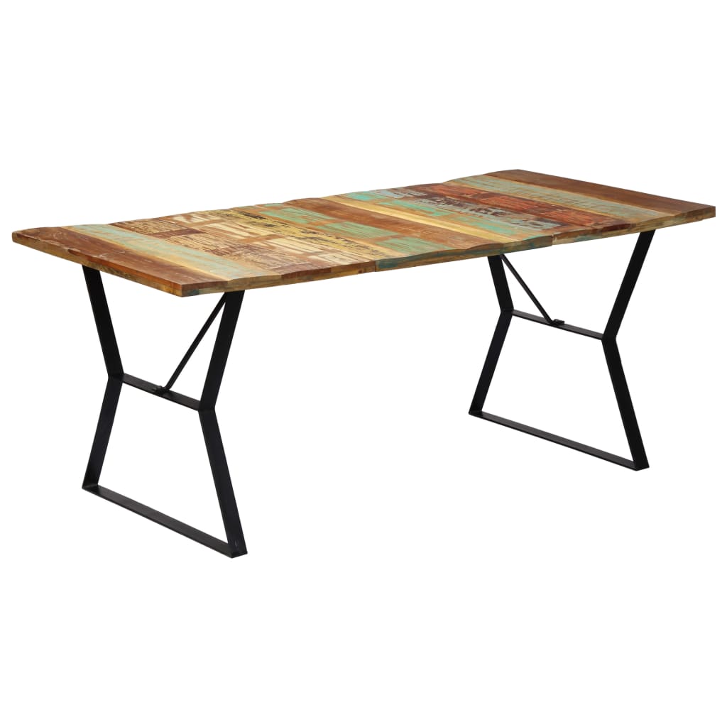vidaXL virtuves galds, 180x90x76 cm, pārstrādāts masīvkoks