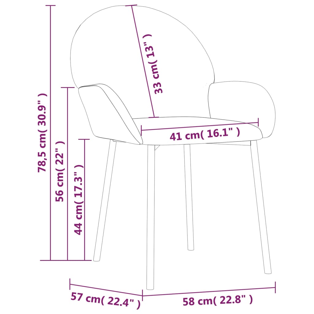 vidaXL virtuves krēsli, 2 gab., brūns samts