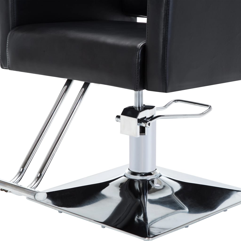 vidaXL frizieru krēsls, melns, mākslīgā āda
