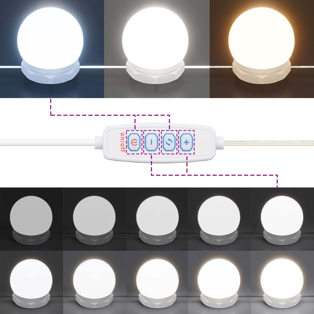 vidaXL spoguļgaldiņš ar LED, ozolkoka krāsa, 74,5x40x141 cm