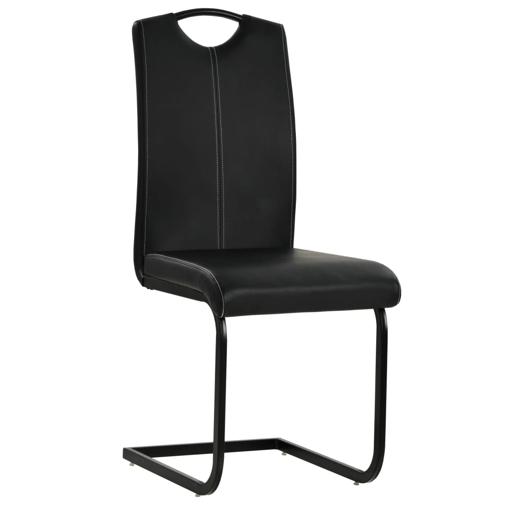 vidaXL konsoles virtuves krēsli, 2 gab., melna mākslīgā āda