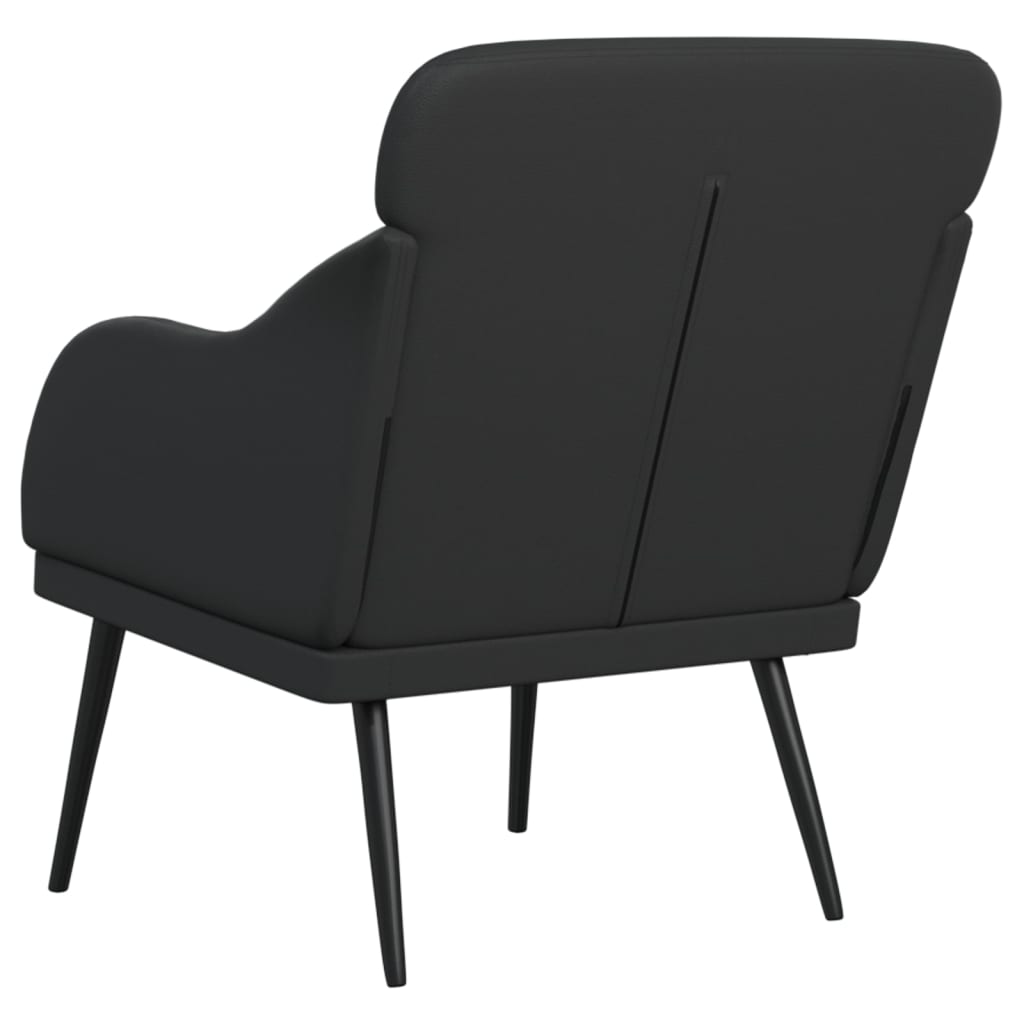 vidaXL atpūtas krēsls, melns, 63x76x80 cm, mākslīgā āda
