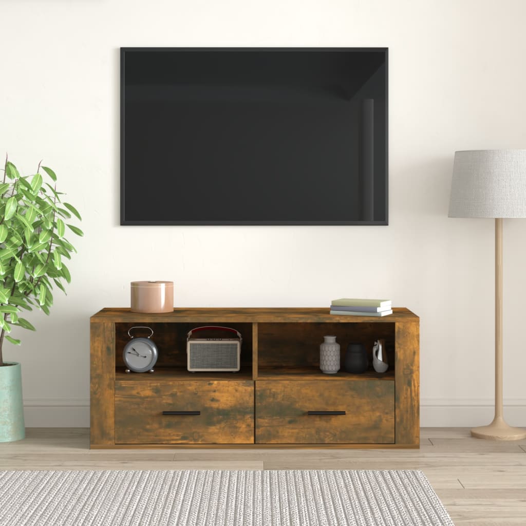 vidaXL TV skapītis, ozolkoka krāsa, 100x35x40 cm, inženierijas koks