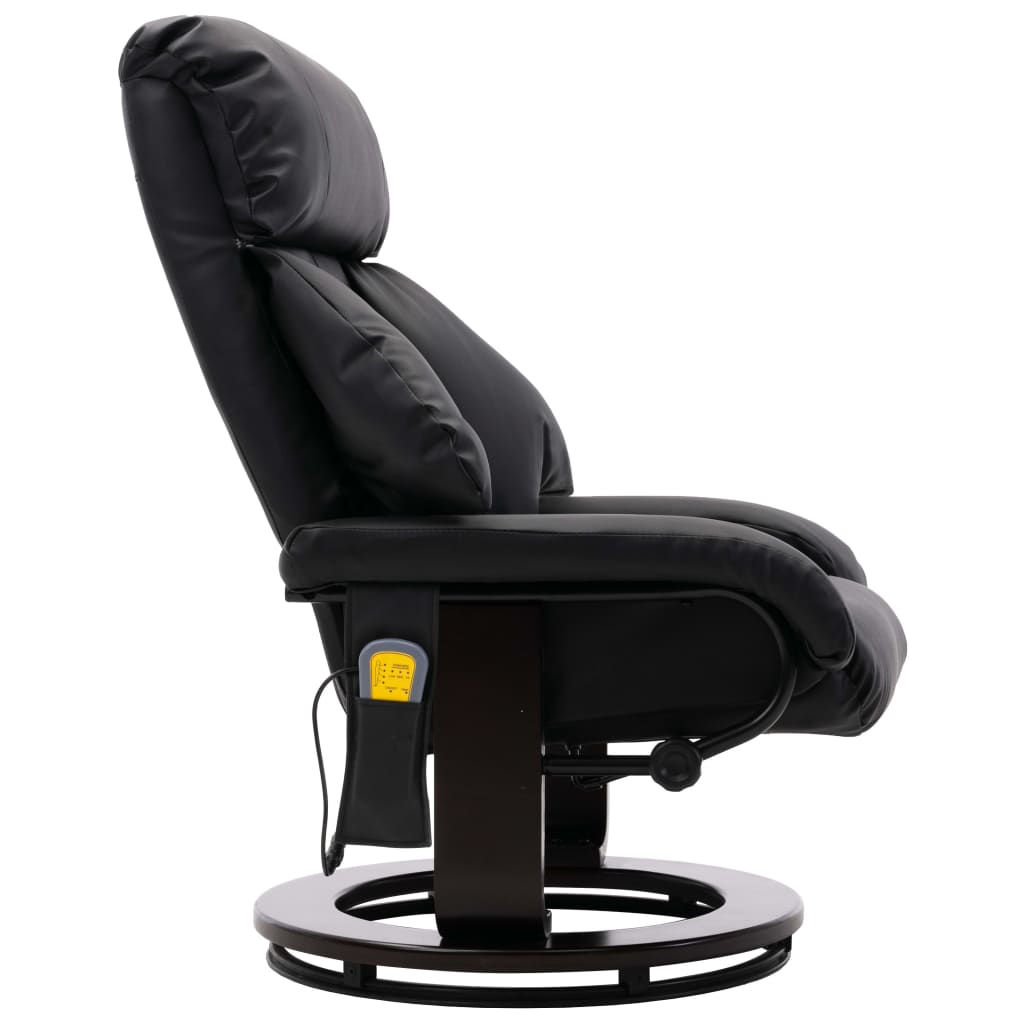 vidaXL TV masāžas krēsls, melna mākslīgā āda