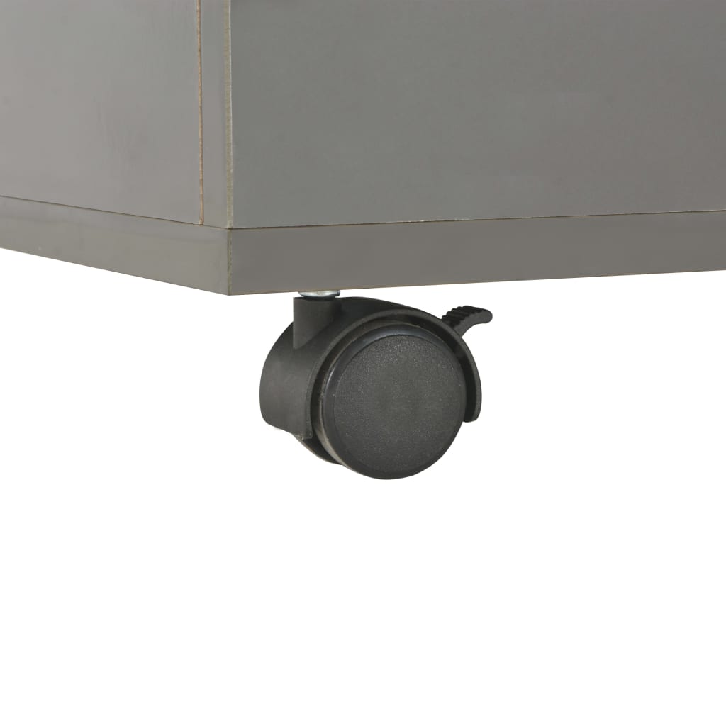 vidaXL kafijas galdiņš, 60x60x35 cm, spīdīgi pelēks, skaidu plāksne