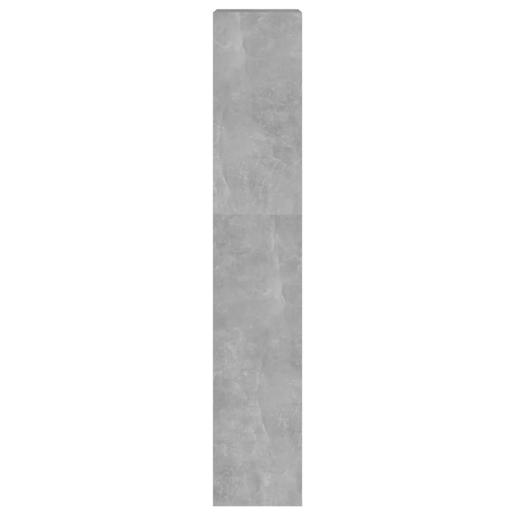 vidaXL grāmatu plaukts, aizslietnis, betona pelēks, 40x30x166 cm