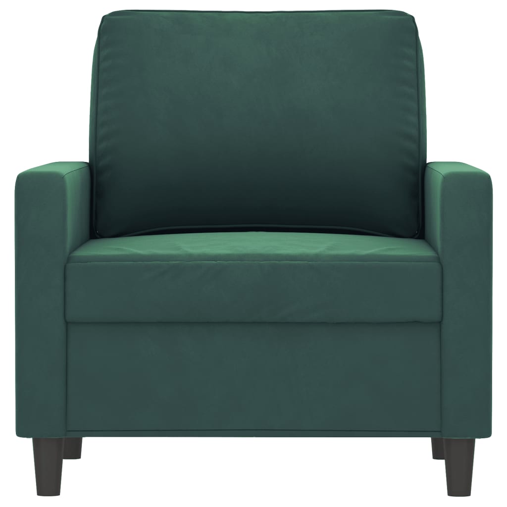 vidaXL atpūtas krēsls, tumši zaļš, 60 cm, samts