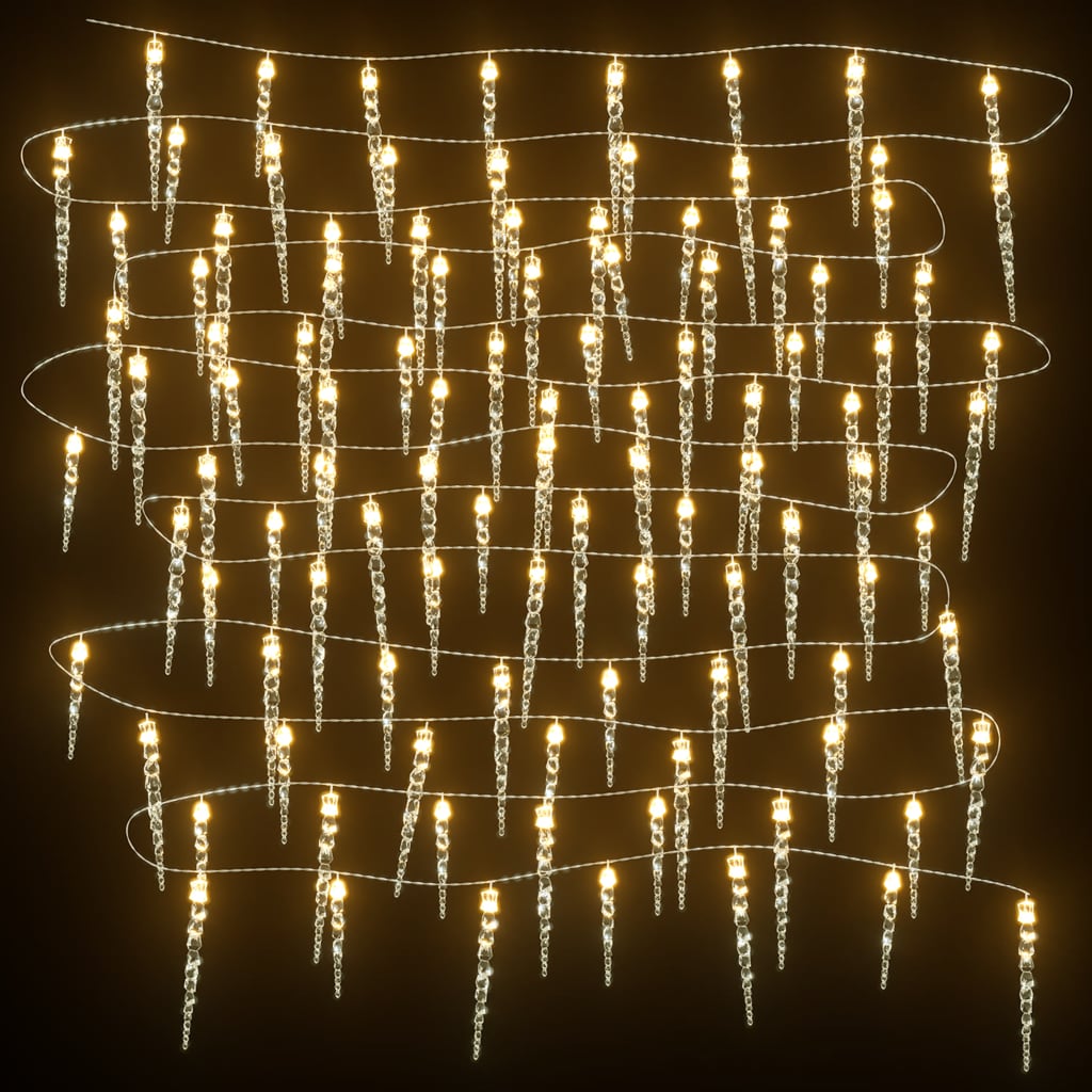 vidaXL Ziemassvētku lampiņas lāsteku formā, 40 gab., baltas, akrils