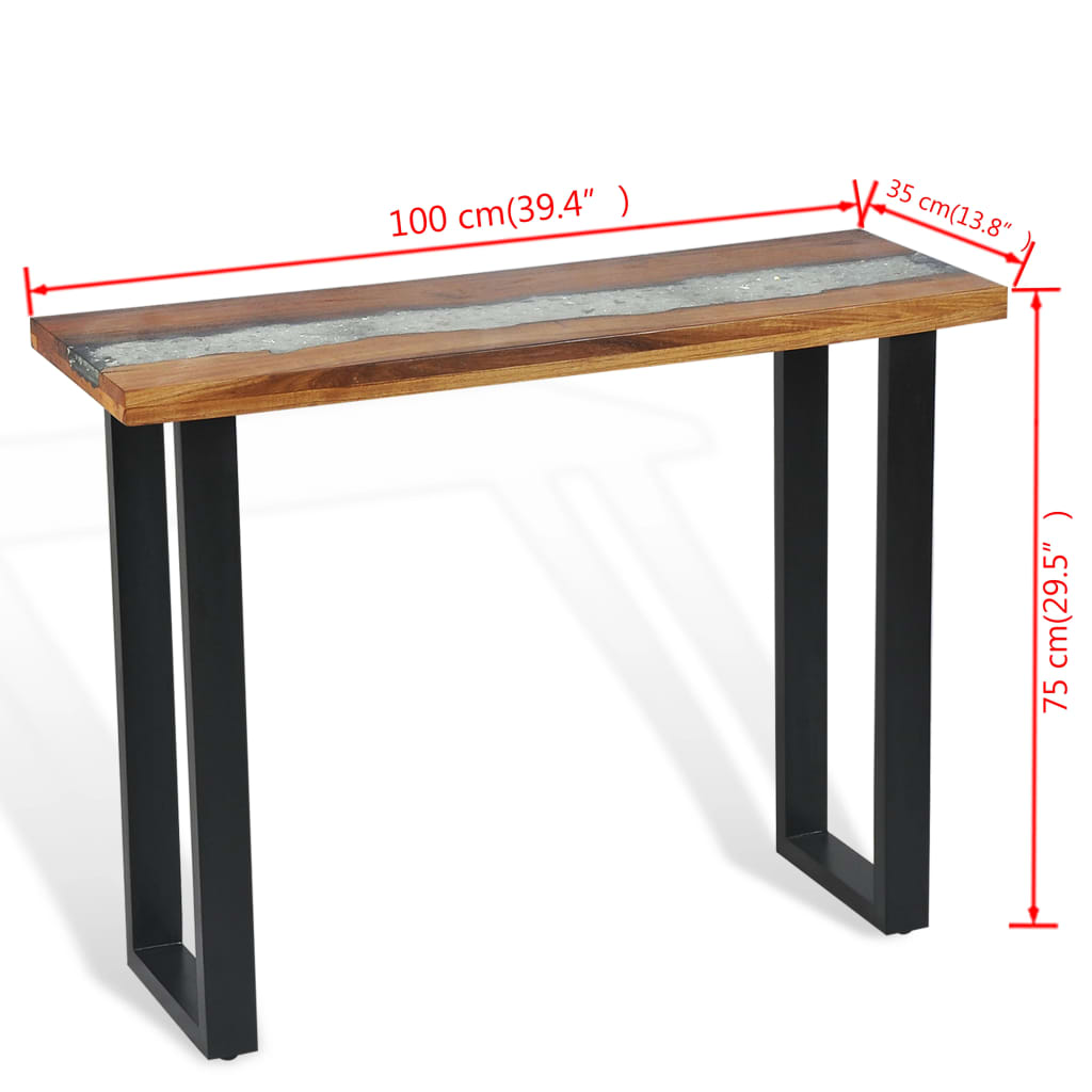 vidaXL konsoles galdiņš, 100x35x75 cm, tīkkoks
