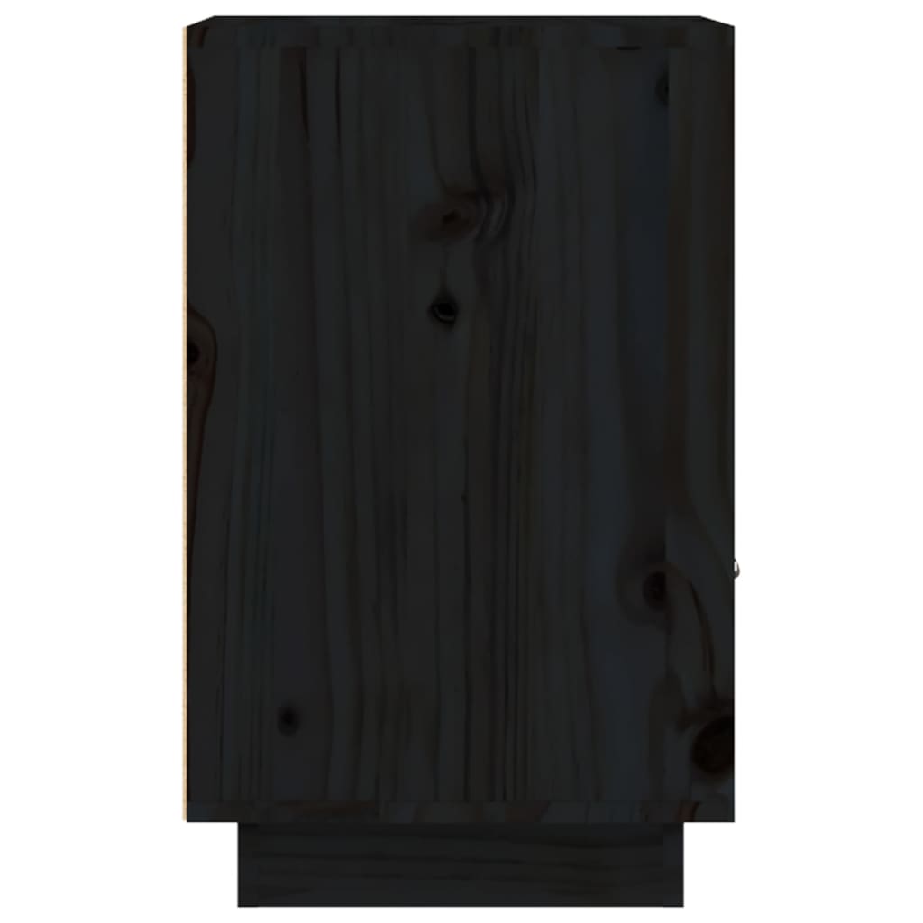 vidaXL naktsskapīši, 2 gab., melni, 40x34x55 cm, priedes masīvkoks
