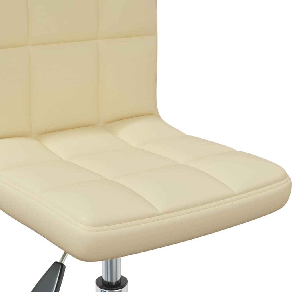 vidaXL grozāmi virtuves krēsli, 2 gab., krēmkrāsas mākslīgā āda