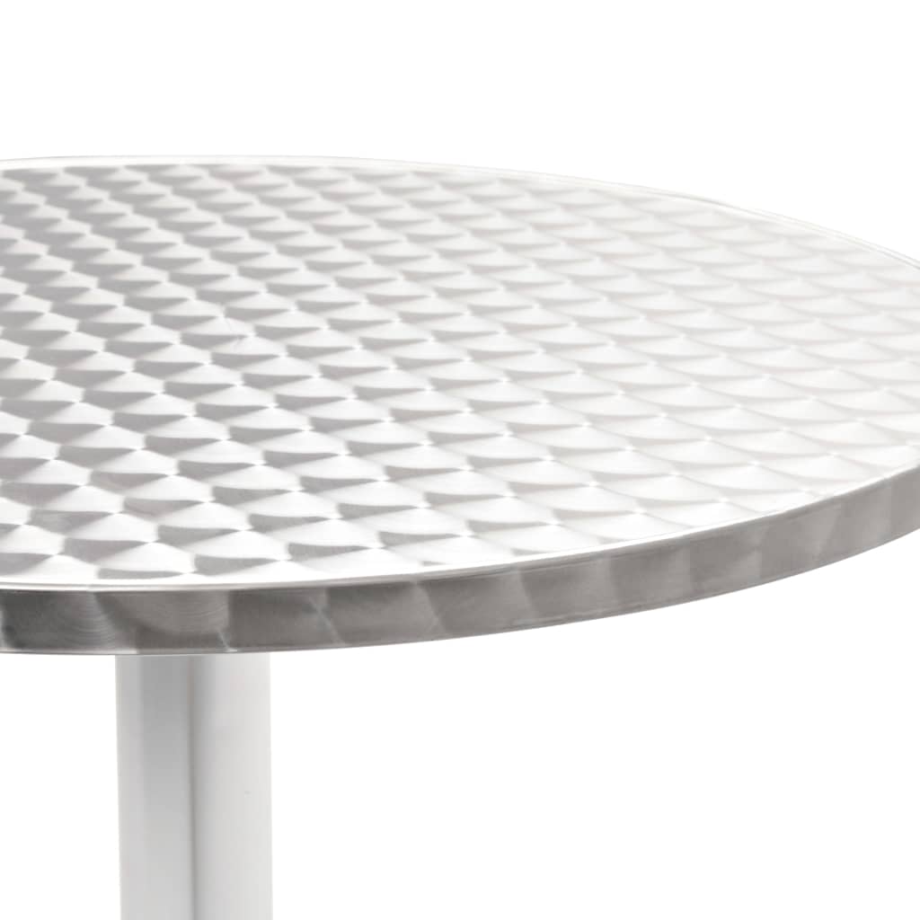 vidaXL dārza galds, sudraba krāsā, 60x70 cm, alumīnijs
