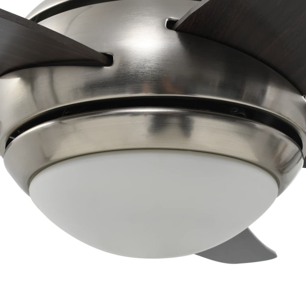 vidaXL griestu ventilators ar lampu, 128 cm, dekoratīvs, brūns