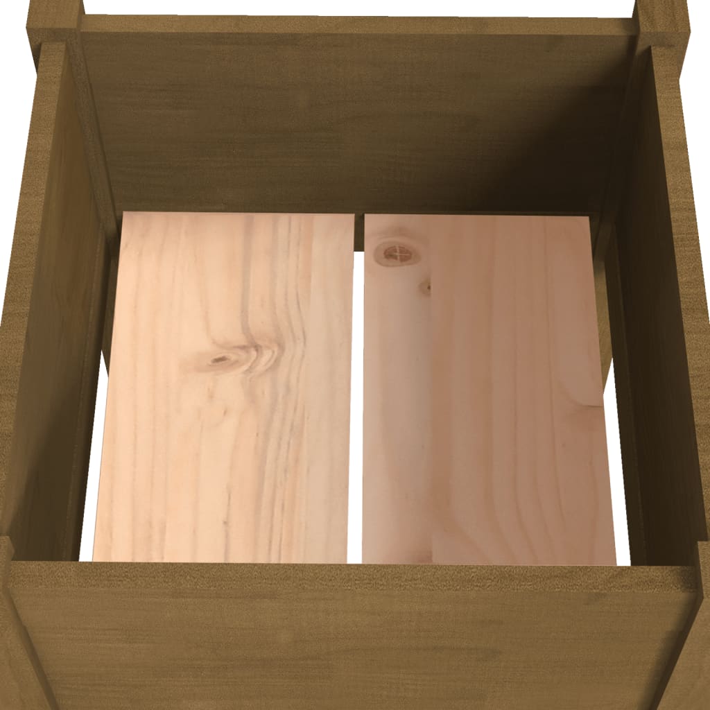 vidaXL dārza puķu kastes, 2 gab., brūnas, 40x40x70 cm, priedes koks