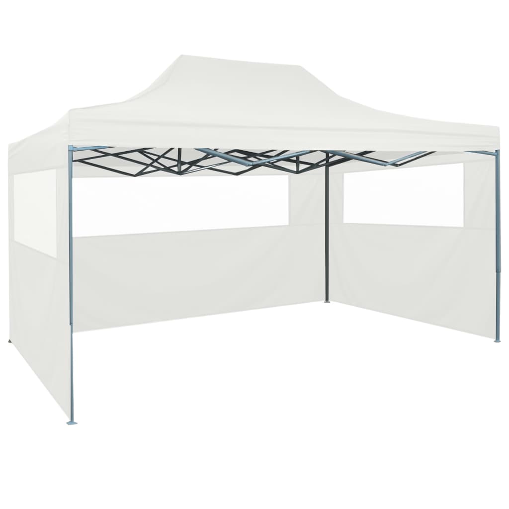 vidaXL svinību telts ar 3 sānu sienām, saliekama, balta, 3x4,5 m