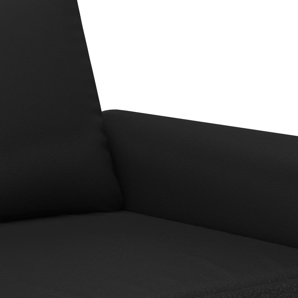 vidaXL divdaļīgs dīvānu komplekts ar spilveniem, melna mākslīgā āda