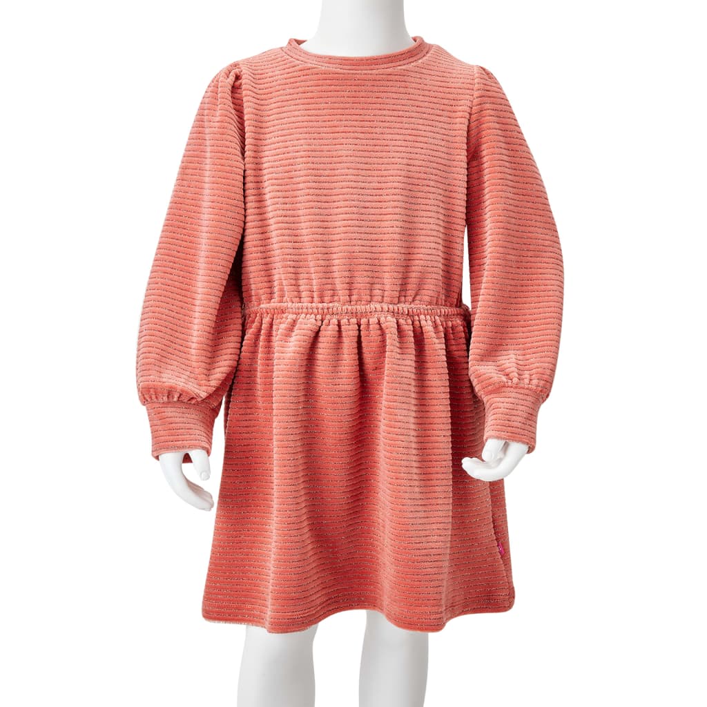 Bērnu kleita ar garām piedurknēm, rozā, 92
