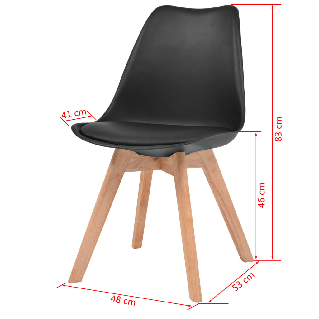 vidaXL virtuves krēsli, 2 gab., melna plastmasa